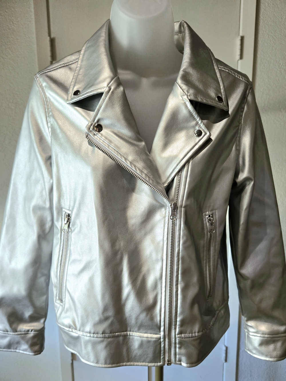 Epic Threads Metallic Silver Moto Jacket